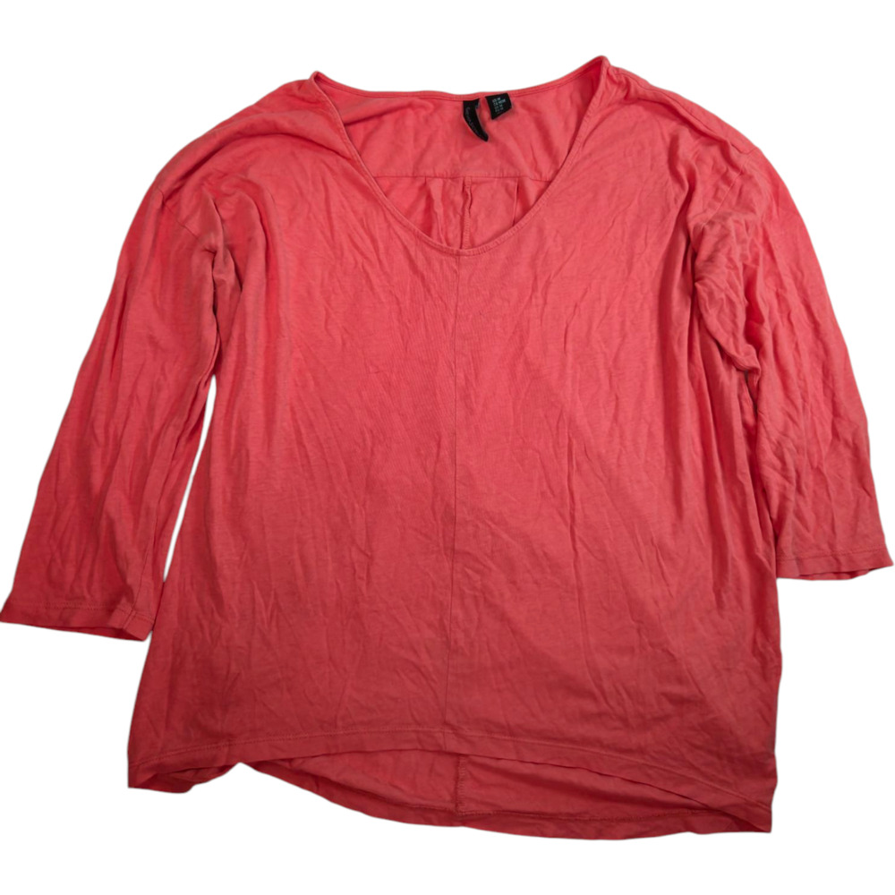 Cynthia Rowley Womens Blouse Pink Size M Pima Cotton/Modal 3/4 Sleeve Shirt Top
